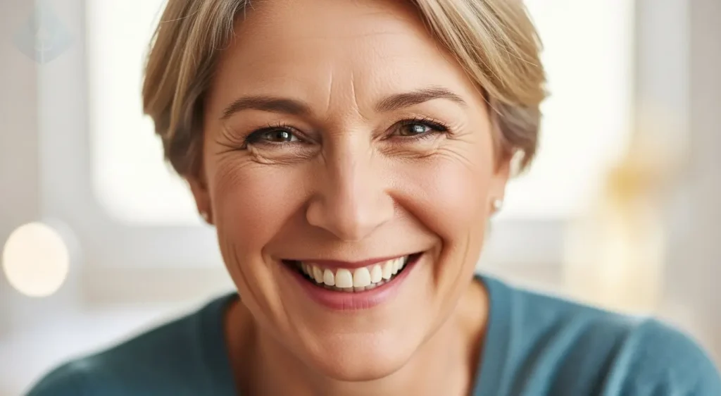 A mature adult with a beautifully restored smile, showing the confidence gained from dental implants