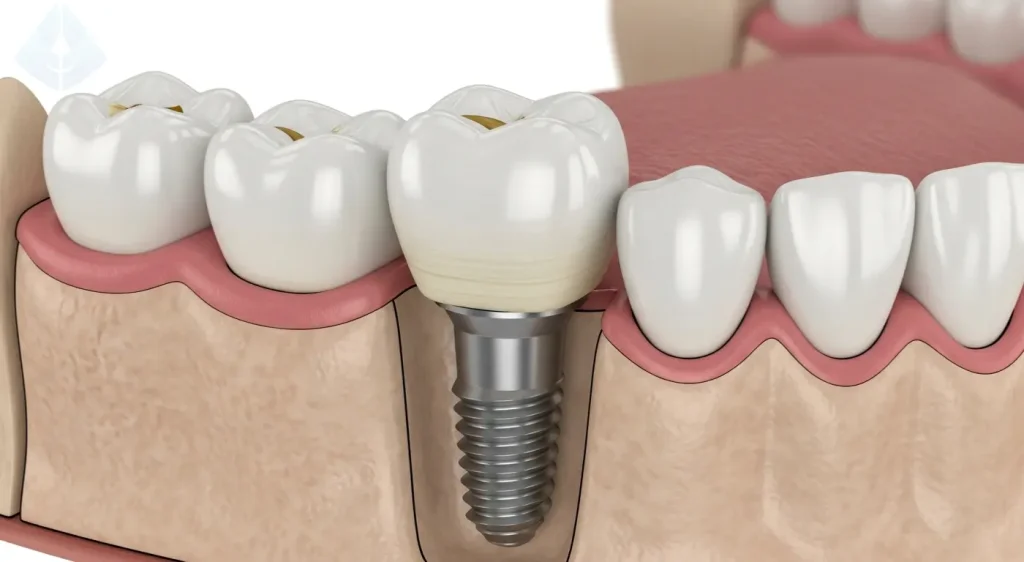 Diagram of a dental implant for a Smile Makeover Consultation