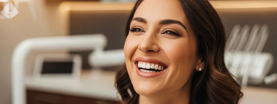 Woman laughing confidently during a Smile Makeover Consultation in Westfield NJ