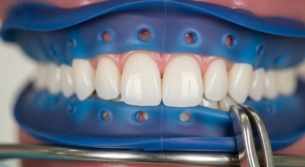 Rubber dam isolation used during Microscopic Veneer Bonding