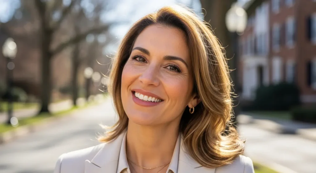 Happy patient with secure veneers thanks to Microscopic Veneer Bonding