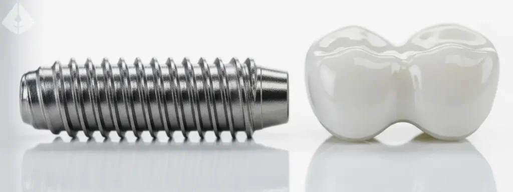 Close up of dental implant components illustrating Dental Implant Cost Westfield quality